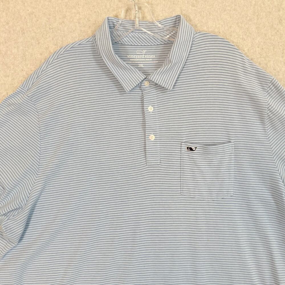 Vineyard Vines Edgartown Polo Shirt Size 2XL Short Sleeve Nautical Coastal Blue